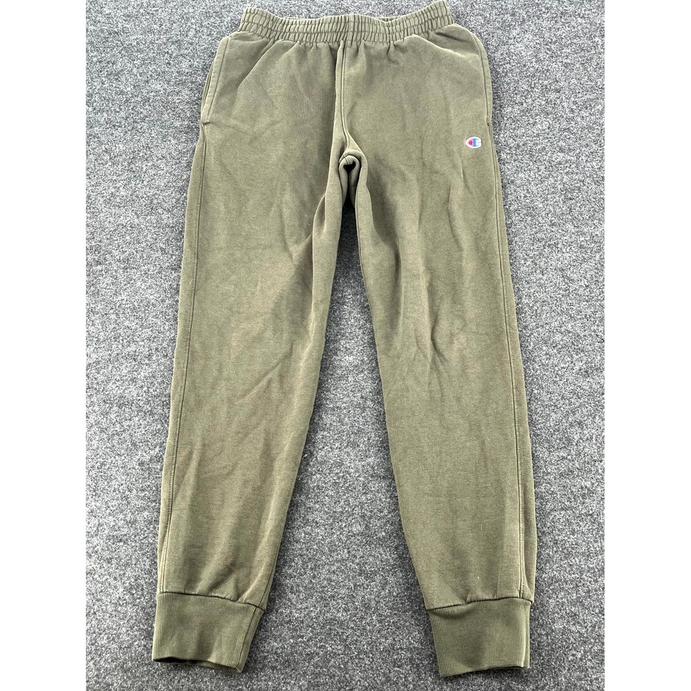 Champion Authentic Athletic Sweatpants Mens Medium Olive Green Lined Tapered Leg